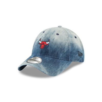 Blue Chicago Bulls Hat - New Era NBA Denim Wash Out 9TWENTY Adjustable Caps USA7839620